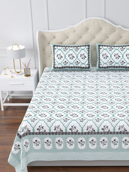 350 TC Cotton Bedsheet 120×120 with 2 Pillow Covers