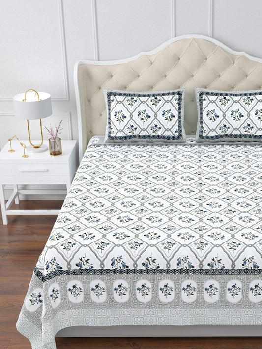 350 TC Cotton Bedsheet 120×120 with 2 Pillow Covers