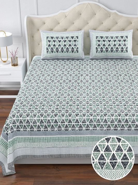 350 TC Cotton Bedsheet 120×120 with 2 Pillow Covers