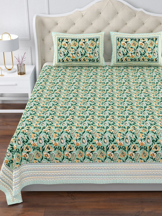 350 TC Cotton Bedsheet 120×120 with 2 Pillow Covers