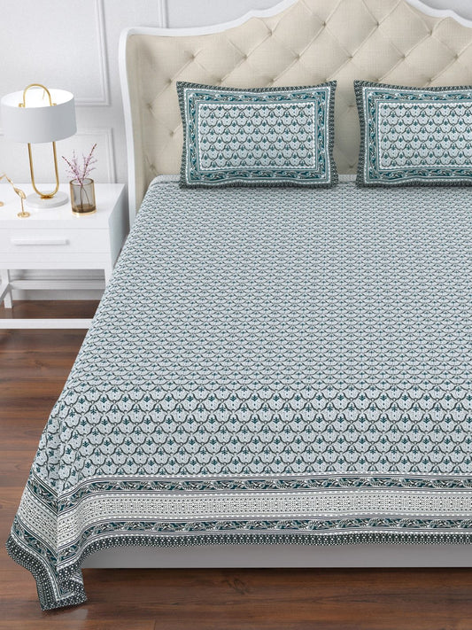 350 TC Cotton Bedsheet 120×120 with 2 Pillow Covers