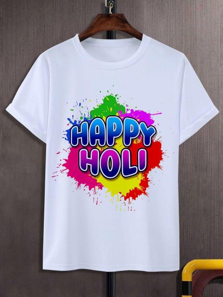 Holi Special Rayon Slub T-Shirt with Digital Print