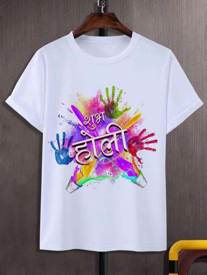 Holi Special Rayon Slub T-Shirt with Digital Print