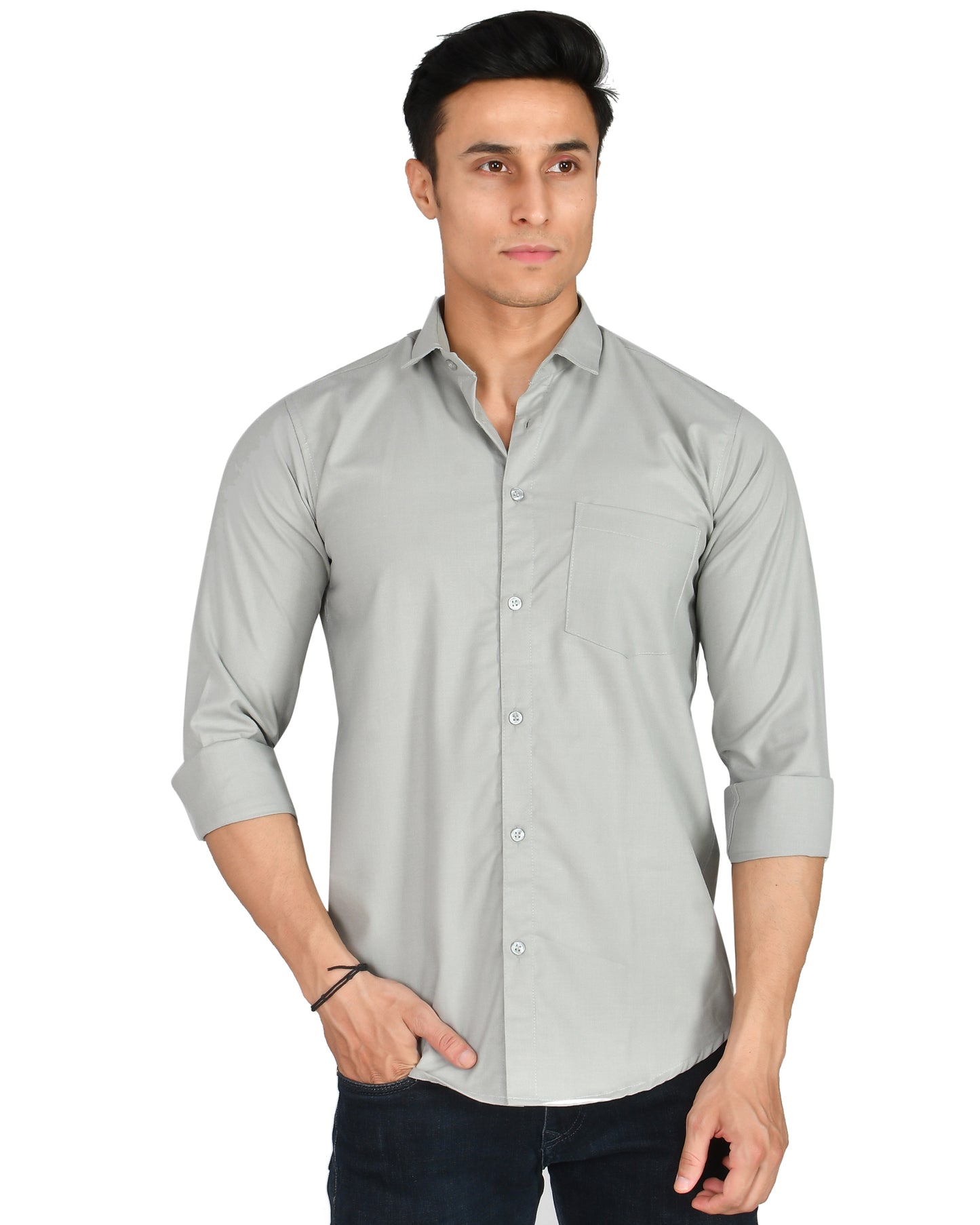 Grey Formal Cotton Shirt