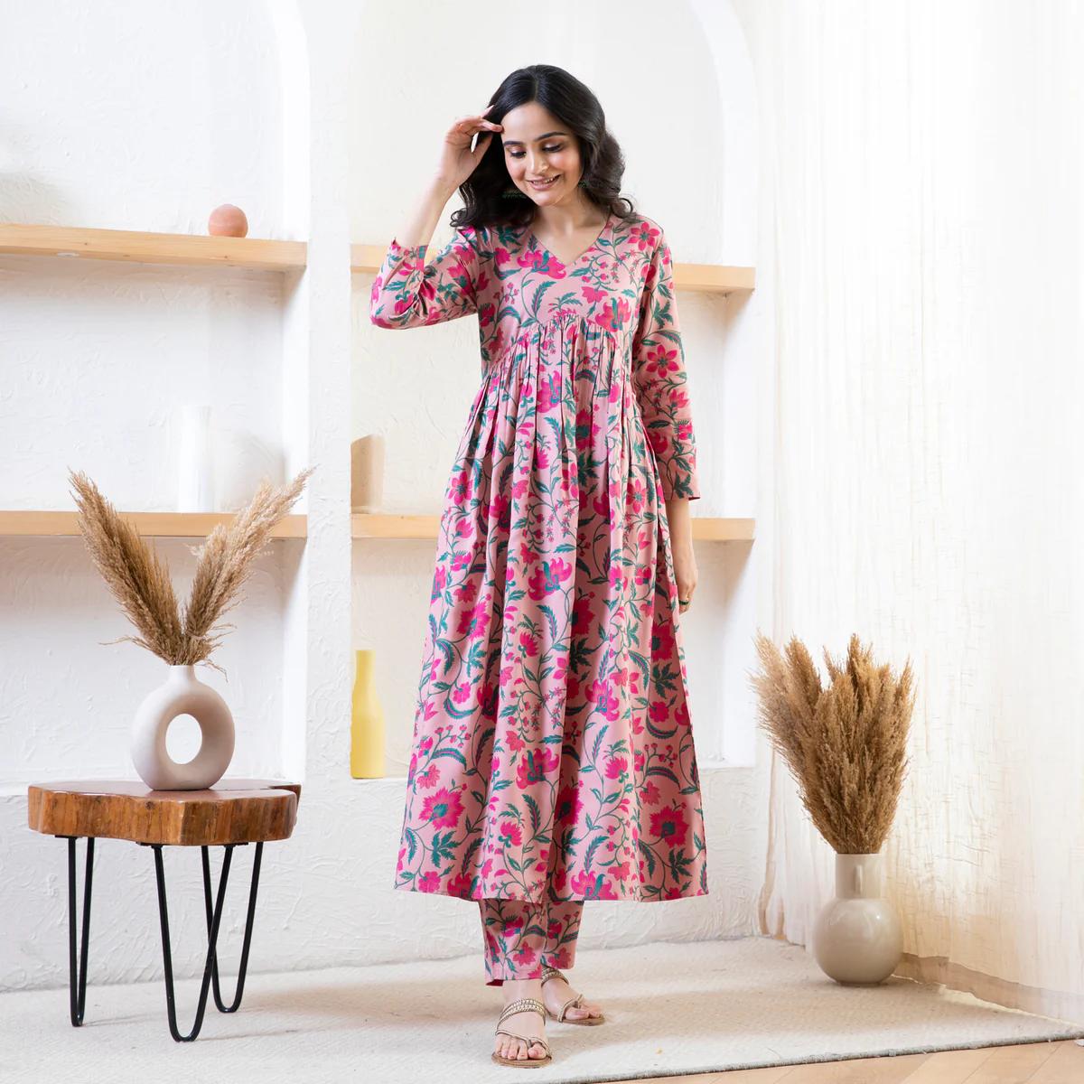 Elegance Reimagined: Pink Rayon Naira Cut Suit with Pant