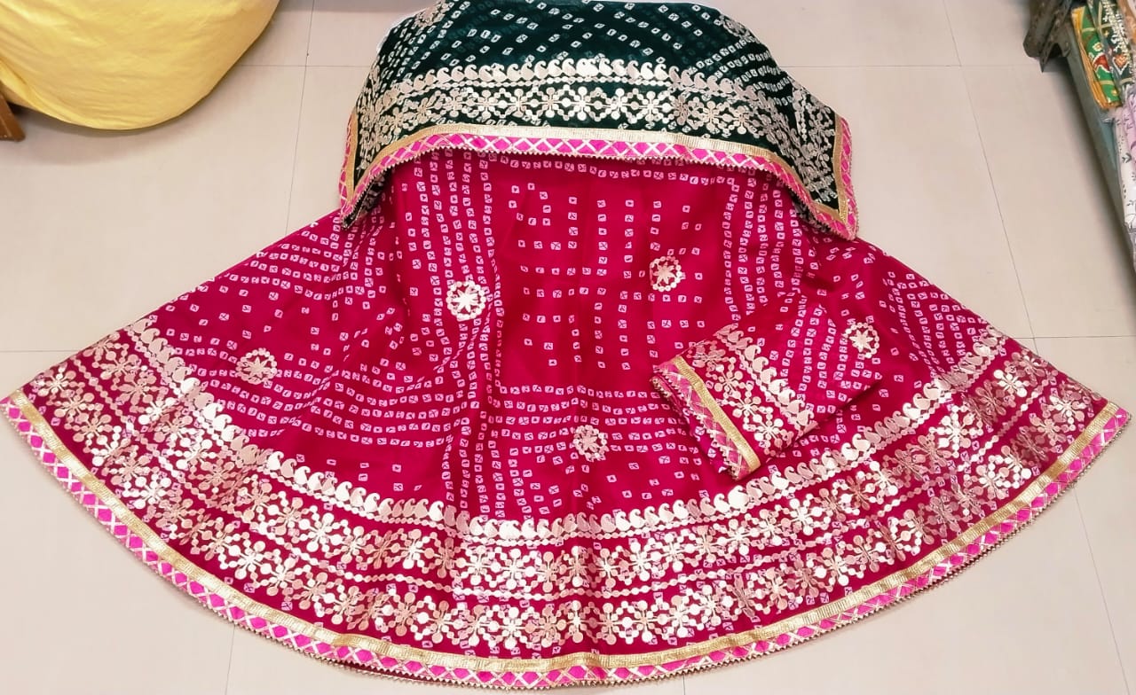 Zari Blooming Georgette fabric Wedding Rajputi Poshak In Pink – Saundaryam  Fashions