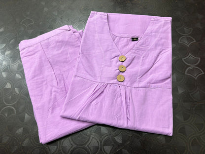 Cotton 60*60 Kurti and Pant Set with Both Side Pockets