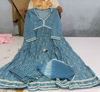 Alia Style Rayon Lace Work Suit Set