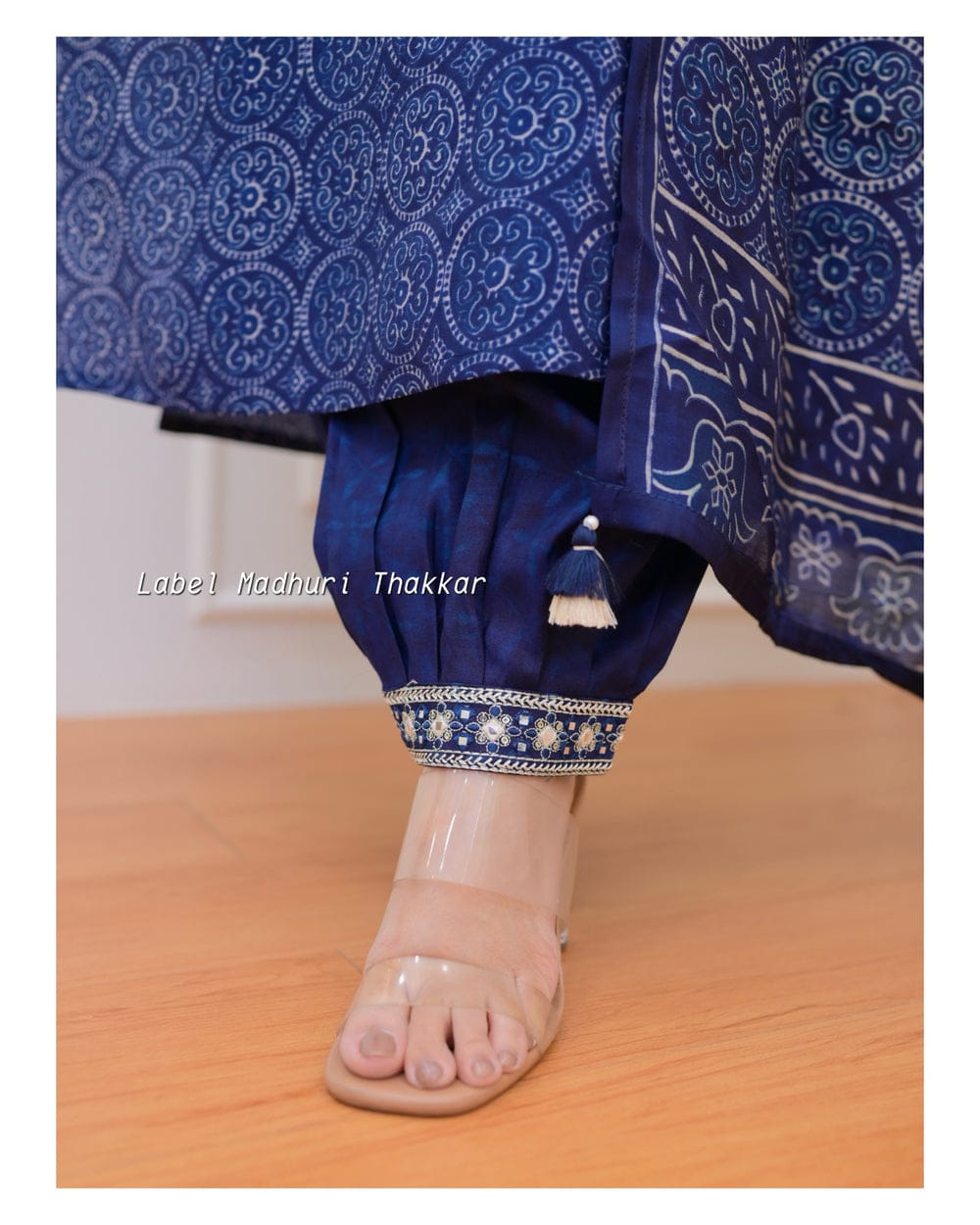 Rayon Embroidered Kurti Pant Set with Malmal Dupatta
