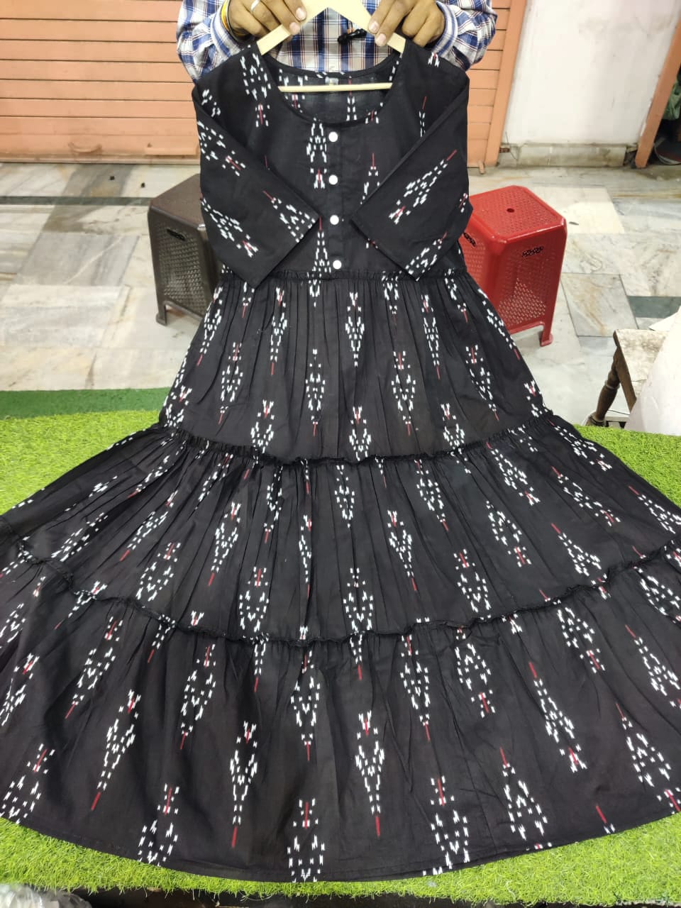 cotton ikkat dresses Buy Women Roohi : Red Cotton Ikkat Dress In India