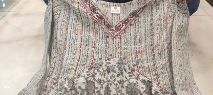Aaliya Cut Suit Set - Cotton Digital Prints with Neckline Details