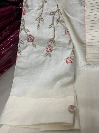 Embroidered Kurti Pant Set with Pintex Detailing