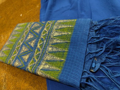 Cotton Anarkali Suit Set with Tappa Print & Kota Doria Dupatta