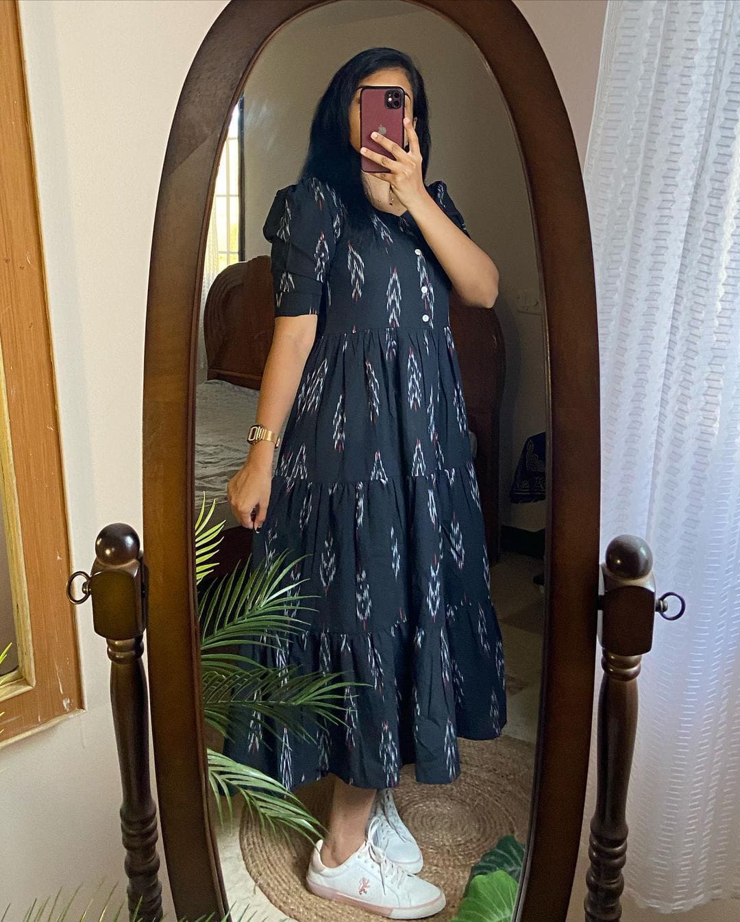 ikkat cotton dress designs Ikat Dress Ikkat Cotton Dress Designs A-line Cotton Ikat Dress With Front Placket And Buttons