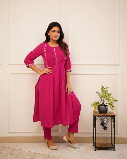 Rayon 2-Piece Set with Embroidery and Pintex Details