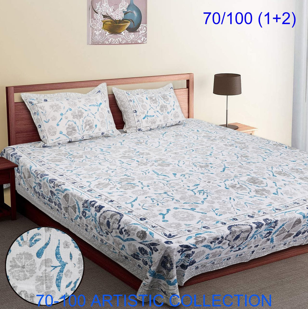 Bade Deewan Vali Cotton Autoloom Bedsheet with 2 Pillow Cover