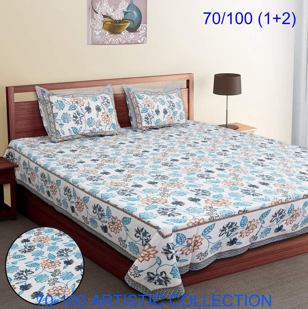 Bade Deewan Vali Cotton Autoloom Bedsheet with 2 Pillow Cover