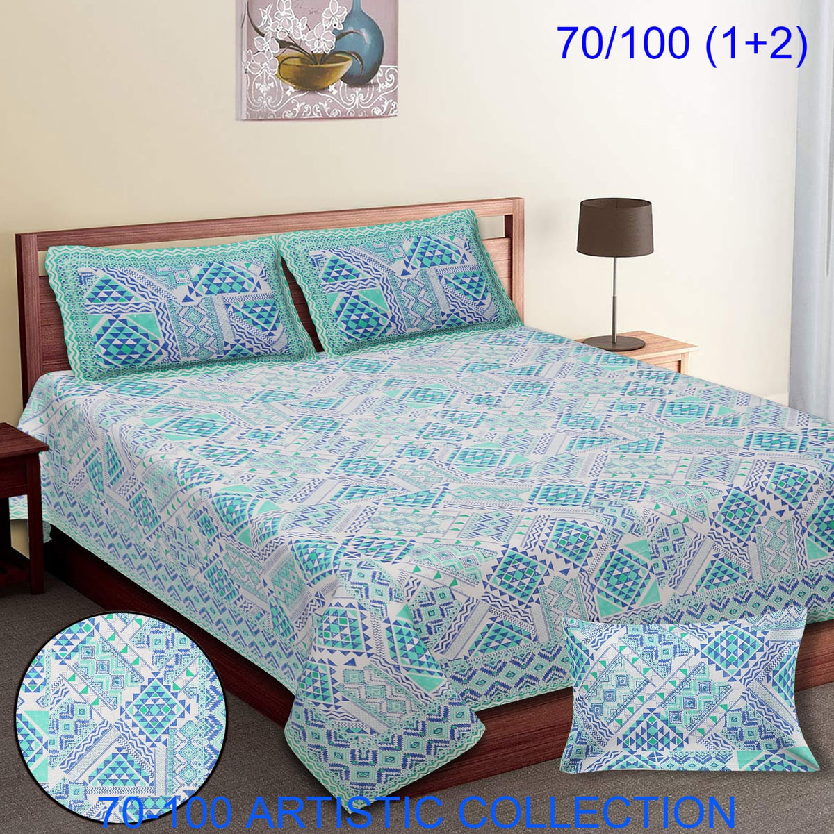Bade Deewan Vali Cotton Autoloom Bedsheet with 2 Pillow Cover