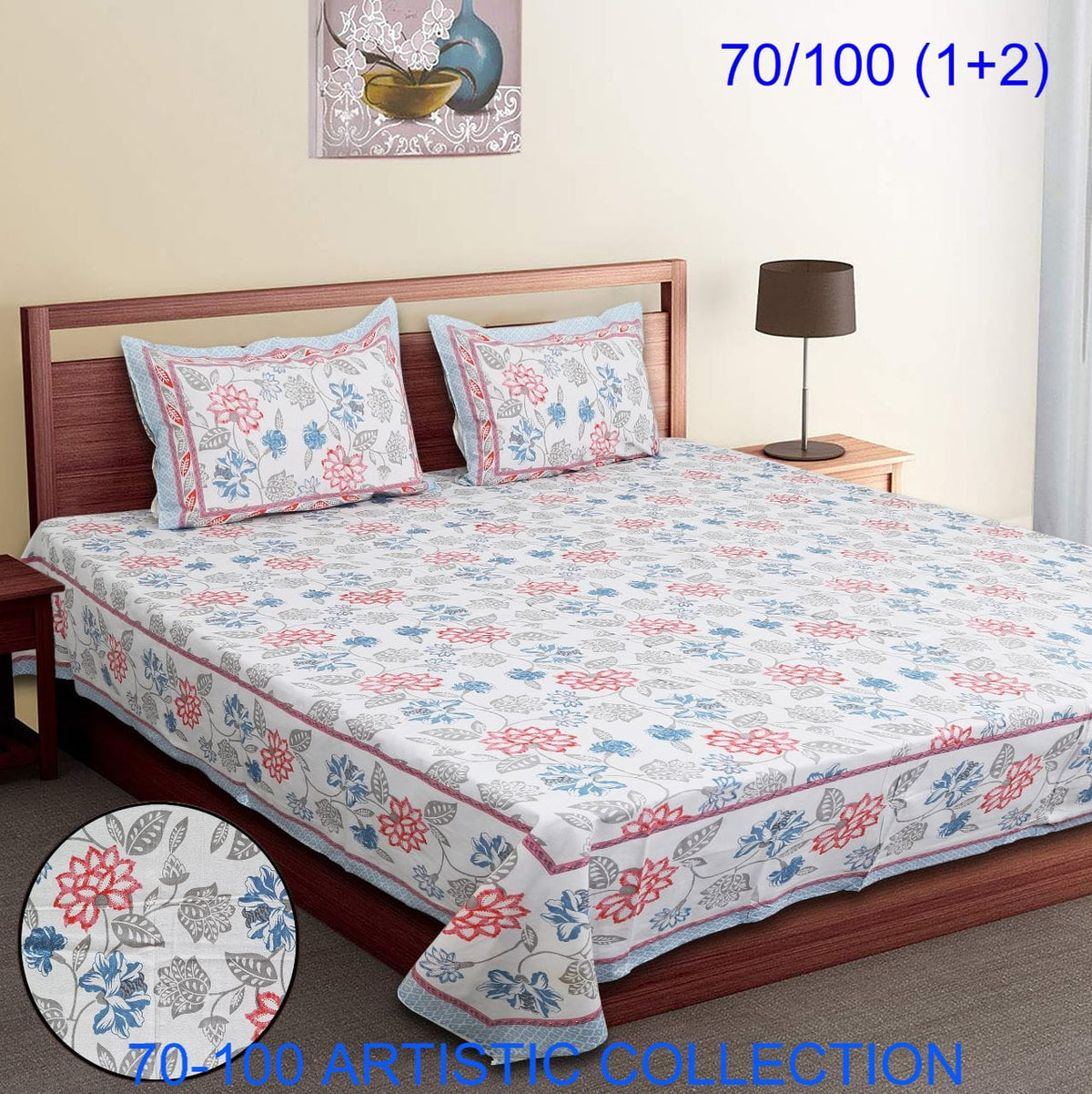 Bade Deewan Vali Cotton Autoloom Bedsheet with 2 Pillow Cover