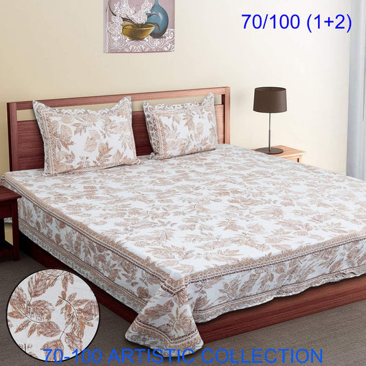 Bade Deewan Vali Cotton Autoloom Bedsheet with 2 Pillow Cover