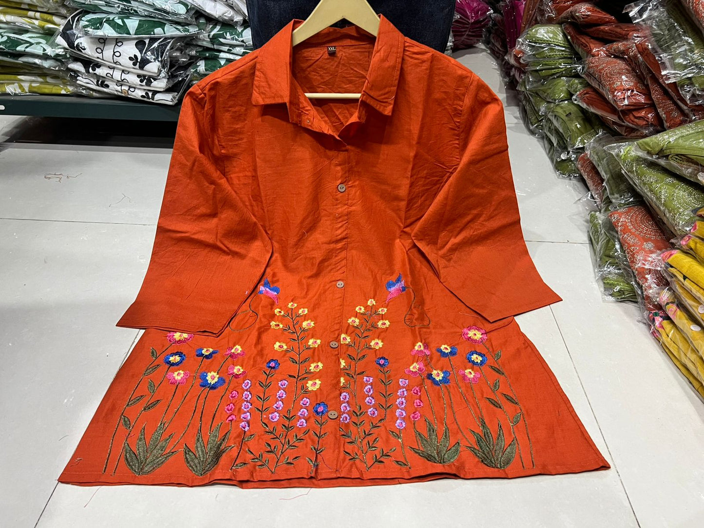 Cotton 60/60 Co-Ord Set with Embroidered Top & Pant