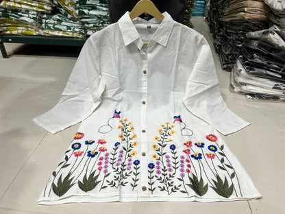 Cotton 60/60 Co-Ord Set with Embroidered Top & Pant