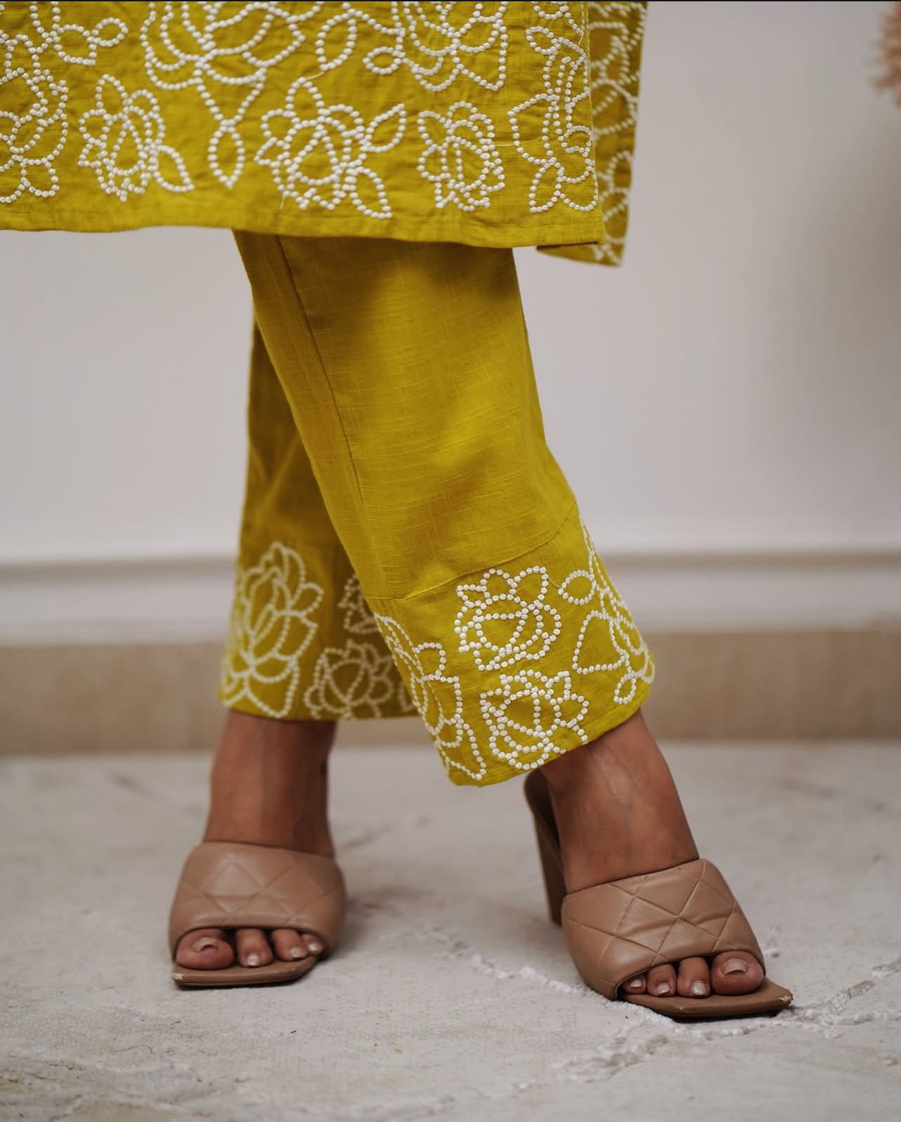 Cotton 60×60 Embroidered Kurti with Pant Set