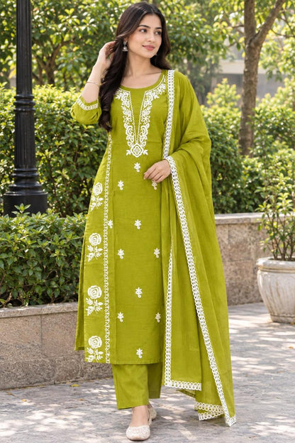 Cotton 60×60 Kurti Pant Dupatta Suit Set