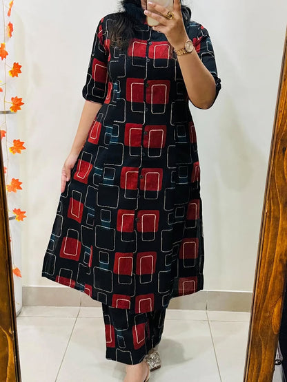 Cotton 60x60 A-Line Co-Ord Set with Ankle-Length Pant