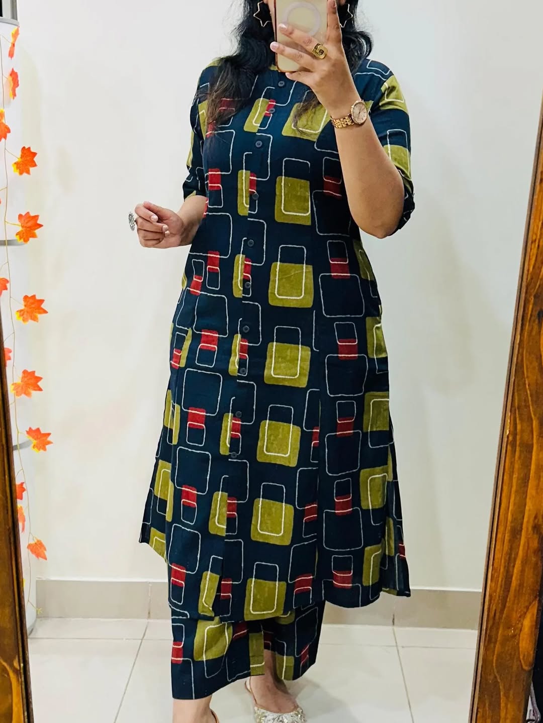 Cotton 60x60 A-Line Co-Ord Set with Ankle-Length Pant