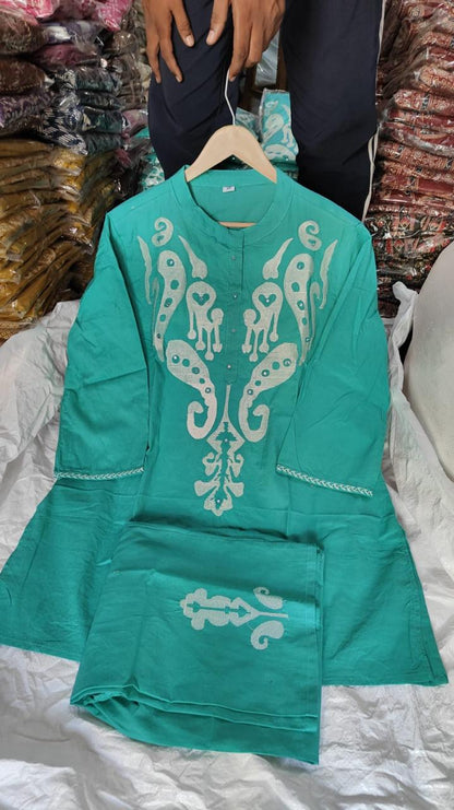 Cotton 60x60 Embroidered Co-Ord Set | 2 Piece Cord Set