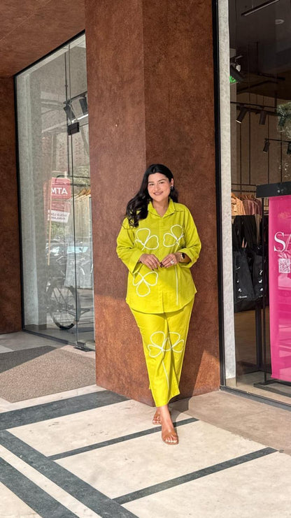 Cotton 60x60 Embroidered Co-Ord Set | Two-Piece Outfit