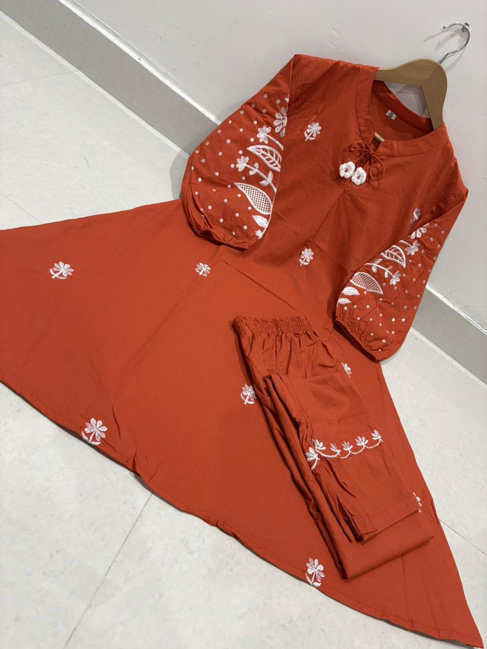 Cotton 60x60 Embroidered Co-Ord Set – Two-Piece Outfit
