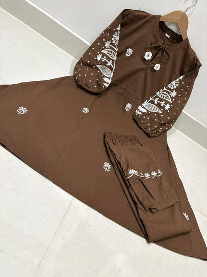 Cotton 60x60 Embroidered Co-Ord Set – Two-Piece Outfit