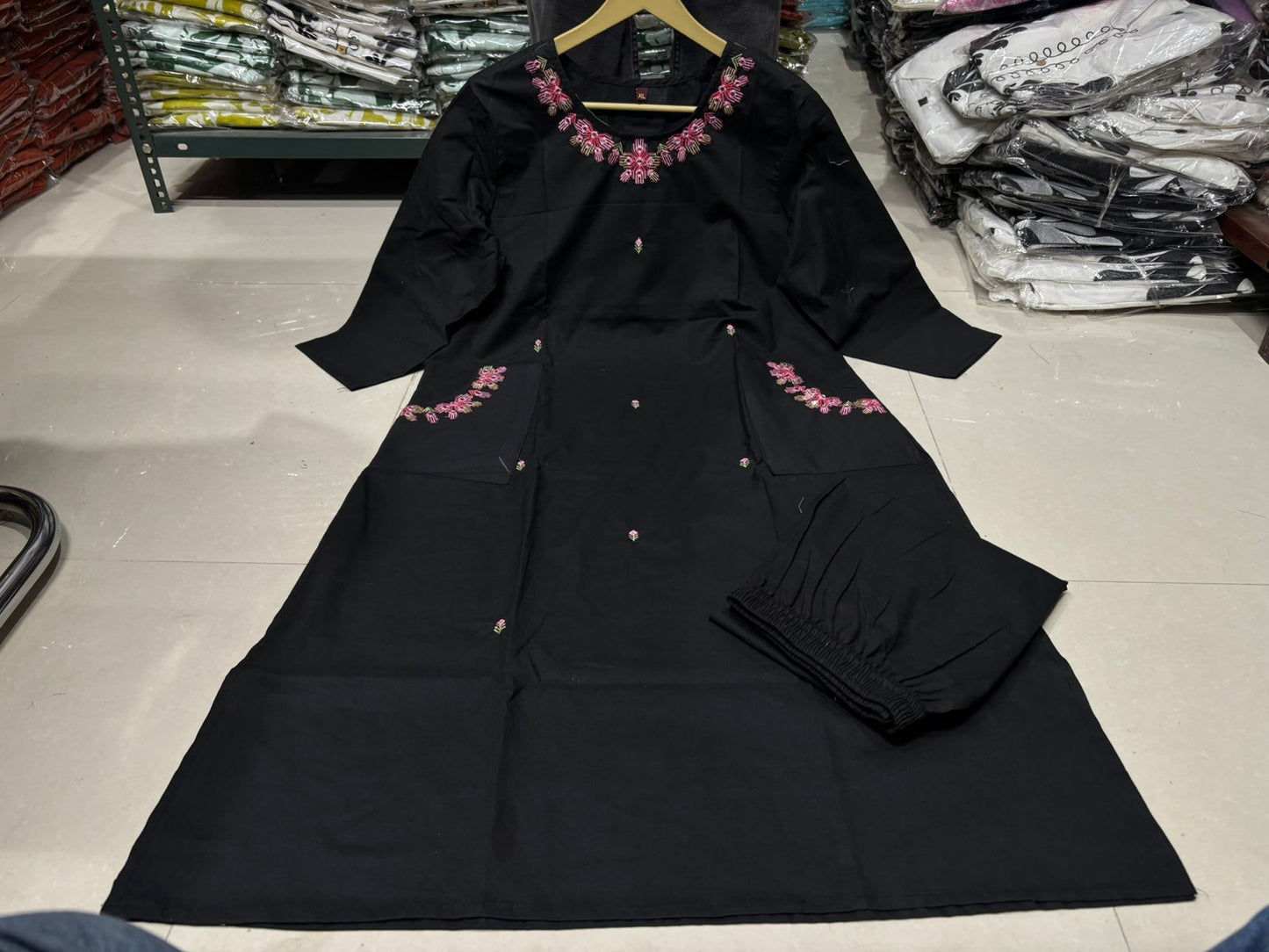 Cotton 60x60 Embroidered Co-ord Set with Pant