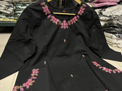 Cotton 60x60 Embroidered Co-ord Set with Pant
