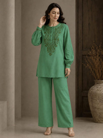 Cotton 60x60 Embroidered Co-Ord Set