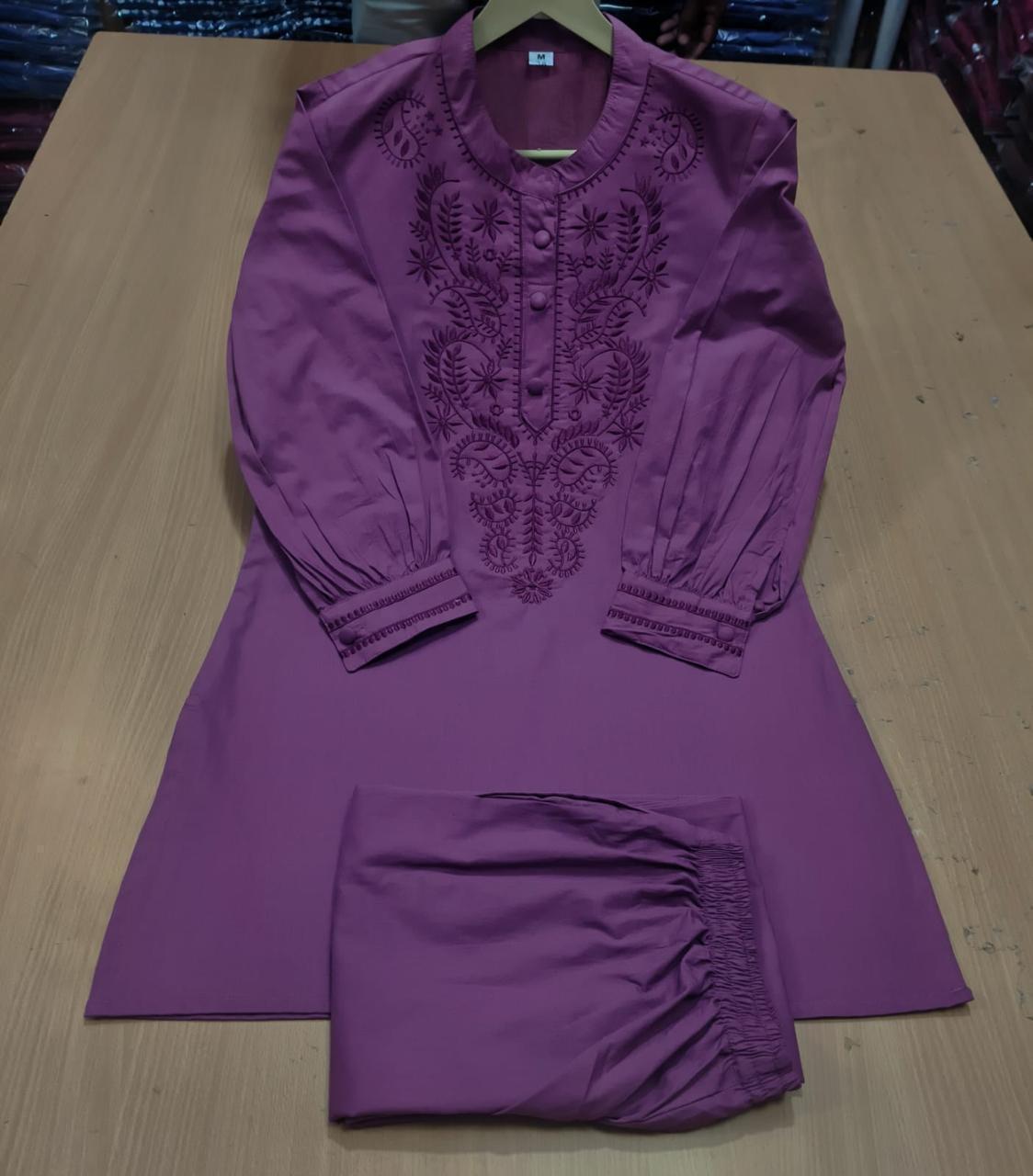 Cotton 60x60 Embroidered Co-Ord Set