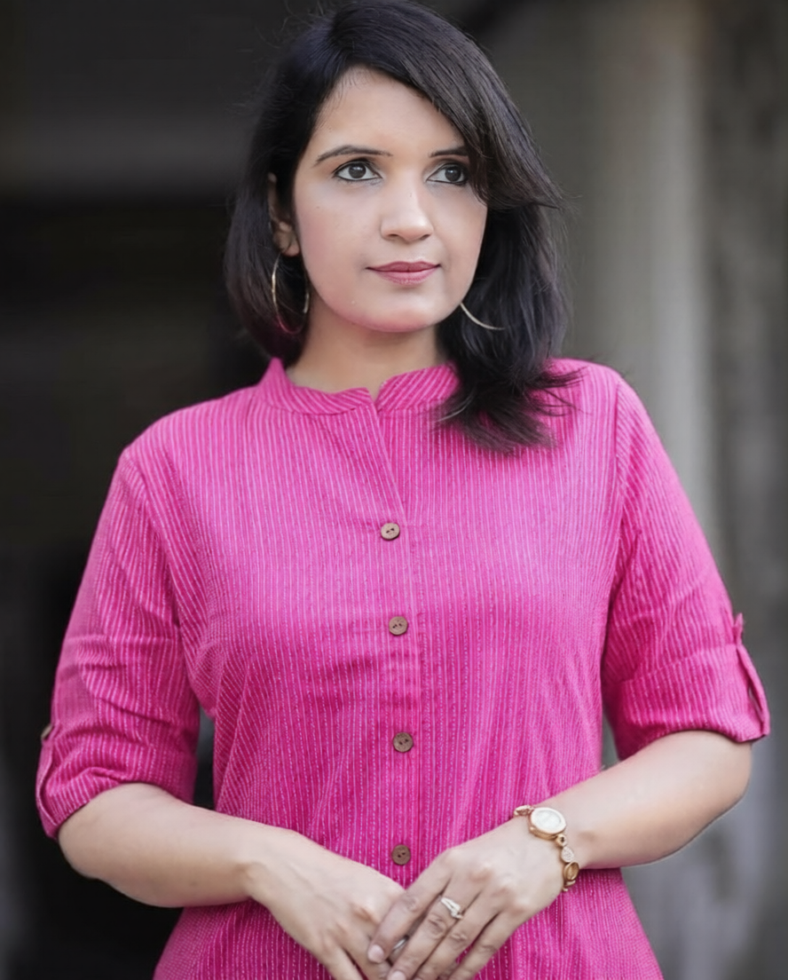 Cotton A-Line Kurti Co-Ord Set with Ankle Length Palazzo & Kantha Work