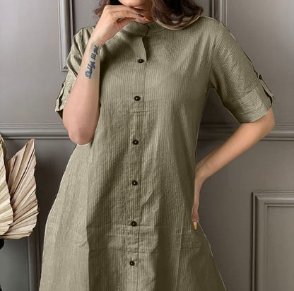 Cotton A-Line Kurti Co-Ord Set with Ankle Length Palazzo & Kantha Work