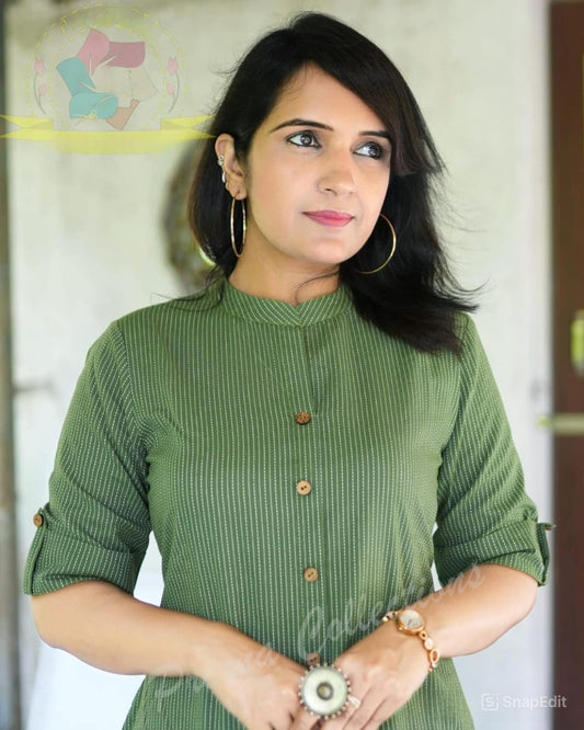 Cotton A-Line Kurti Co-Ord Set with Ankle Length Palazzo & Kantha Work