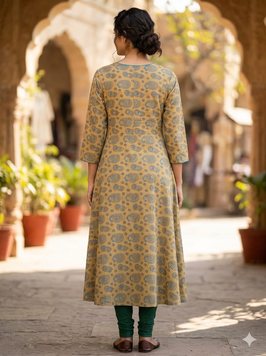 Cotton Anarkali Floral Print Kurta for Women