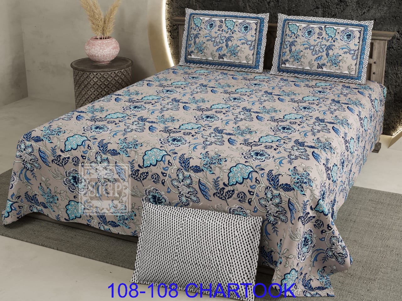 Cotton Autoloom Bedsheet Set 108x108 with 2 Flap Pillow Covers