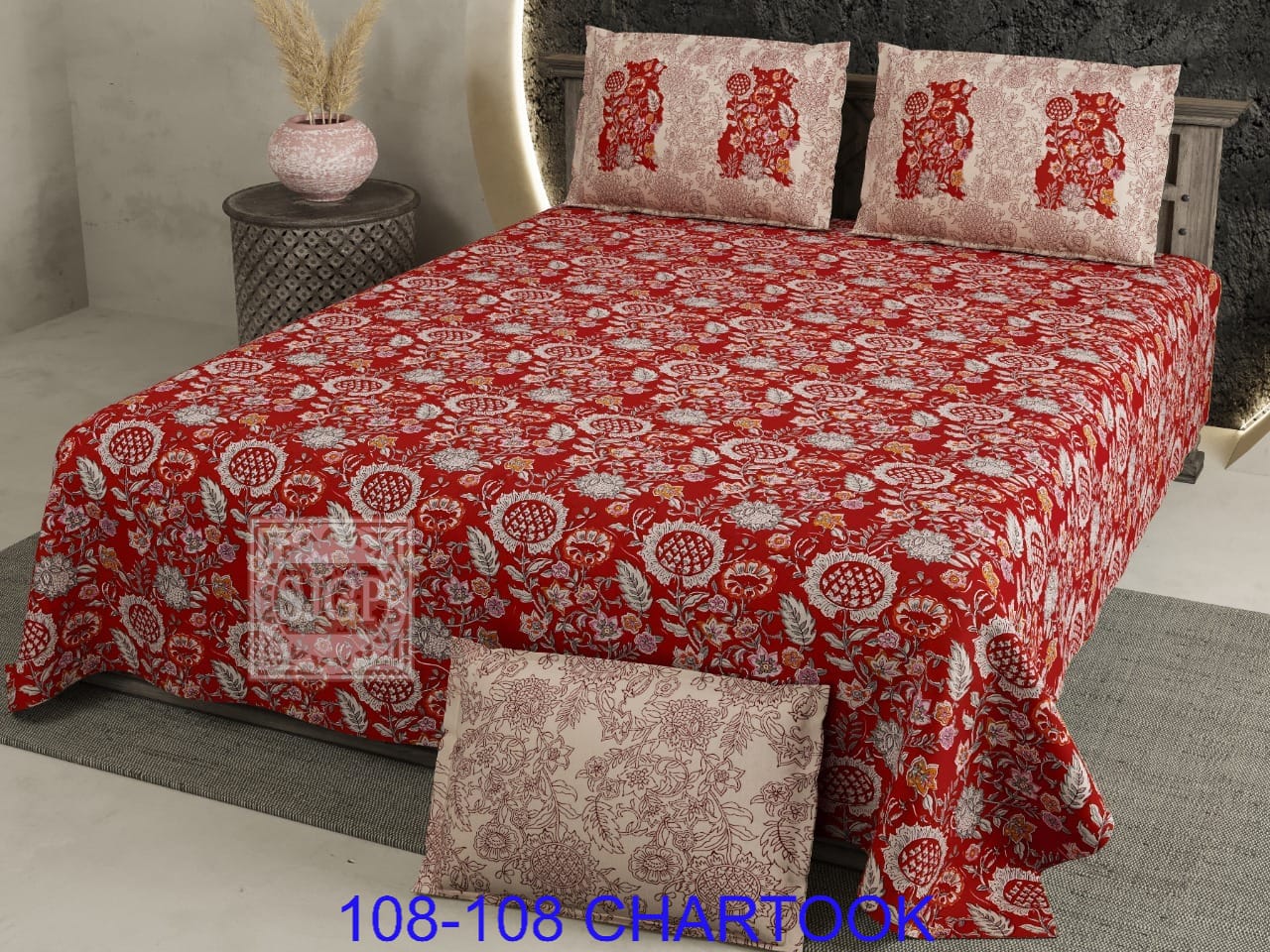 Cotton Autoloom Bedsheet Set 108x108 with 2 Flap Pillow Covers