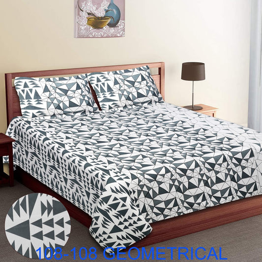 Cotton Autoloom King Size Bedsheet 108×108 with 2 Zipper Pillow Covers