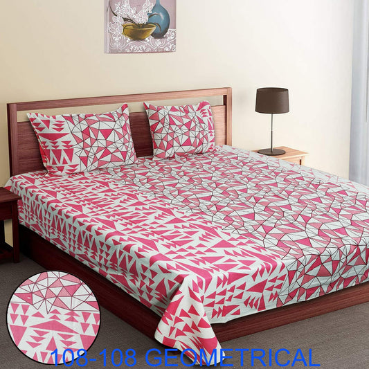 Cotton Autoloom King Size Bedsheet 108×108 with 2 Zipper Pillow Covers