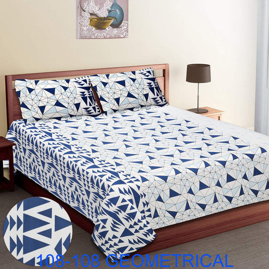 Cotton Autoloom King Size Bedsheet 108×108 with 2 Zipper Pillow Covers