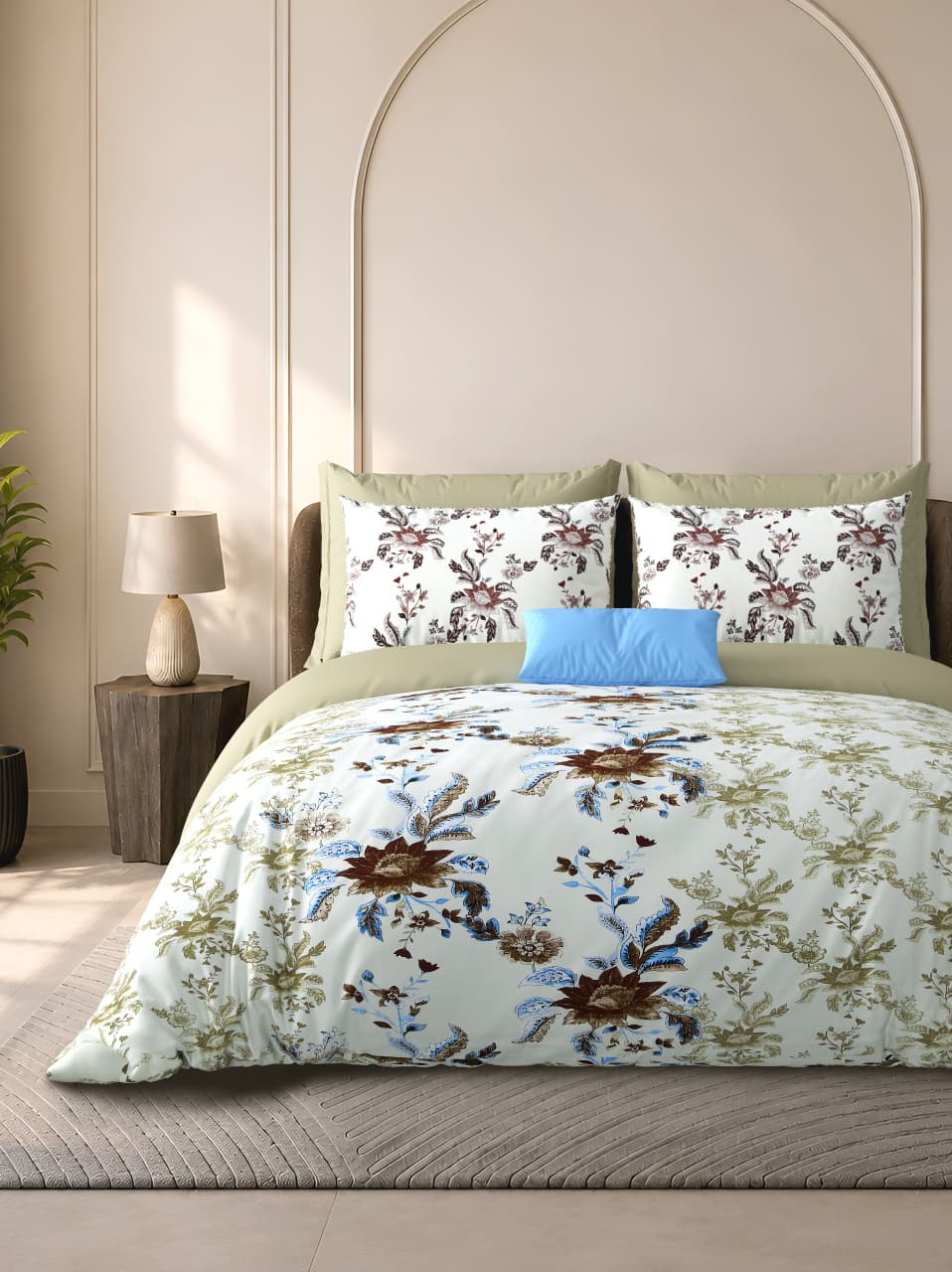 Cotton Bedsheet 100×108 Inches with 2 Pillow Covers