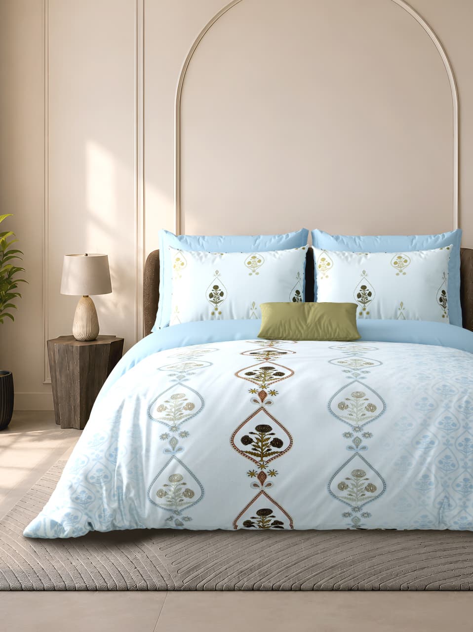 Cotton Bedsheet 100×108 Inches with 2 Pillow Covers