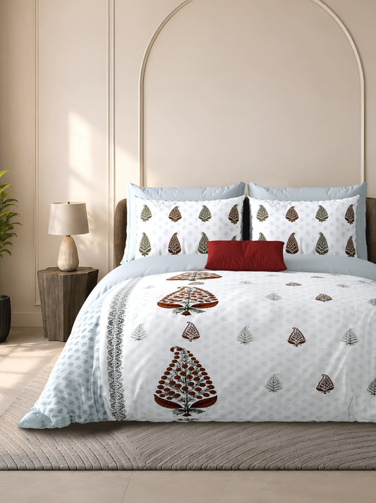 Cotton Bedsheet 100×108 Inches with 2 Pillow Covers